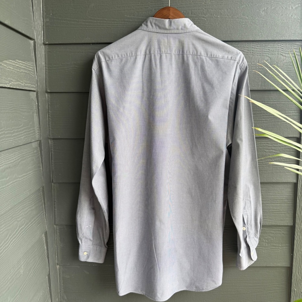 Ralph Lauren Ellington 100% Cotton Button Front Dress Shirt Gray Large - Picture 2 of 8